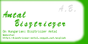 antal bisztriczer business card